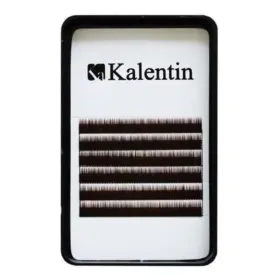 Kalentin Extensión de Cejas Planas Marrón Oscuro 6mm